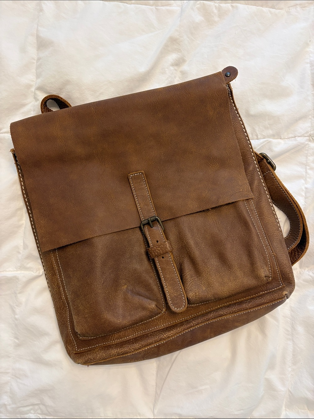 Brown Leather Convertible Bag